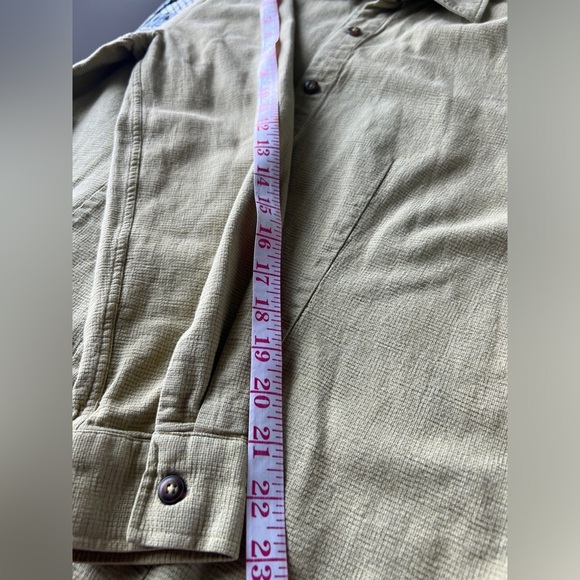 Vintage 90s  Patagonia Yellow Organic Cotton Button Up Long Sleeve Shirt Large - Picture 4 of 10